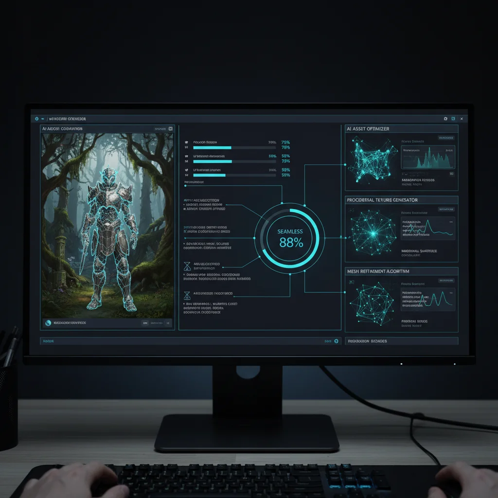 AI-generated 3D assets in game engine