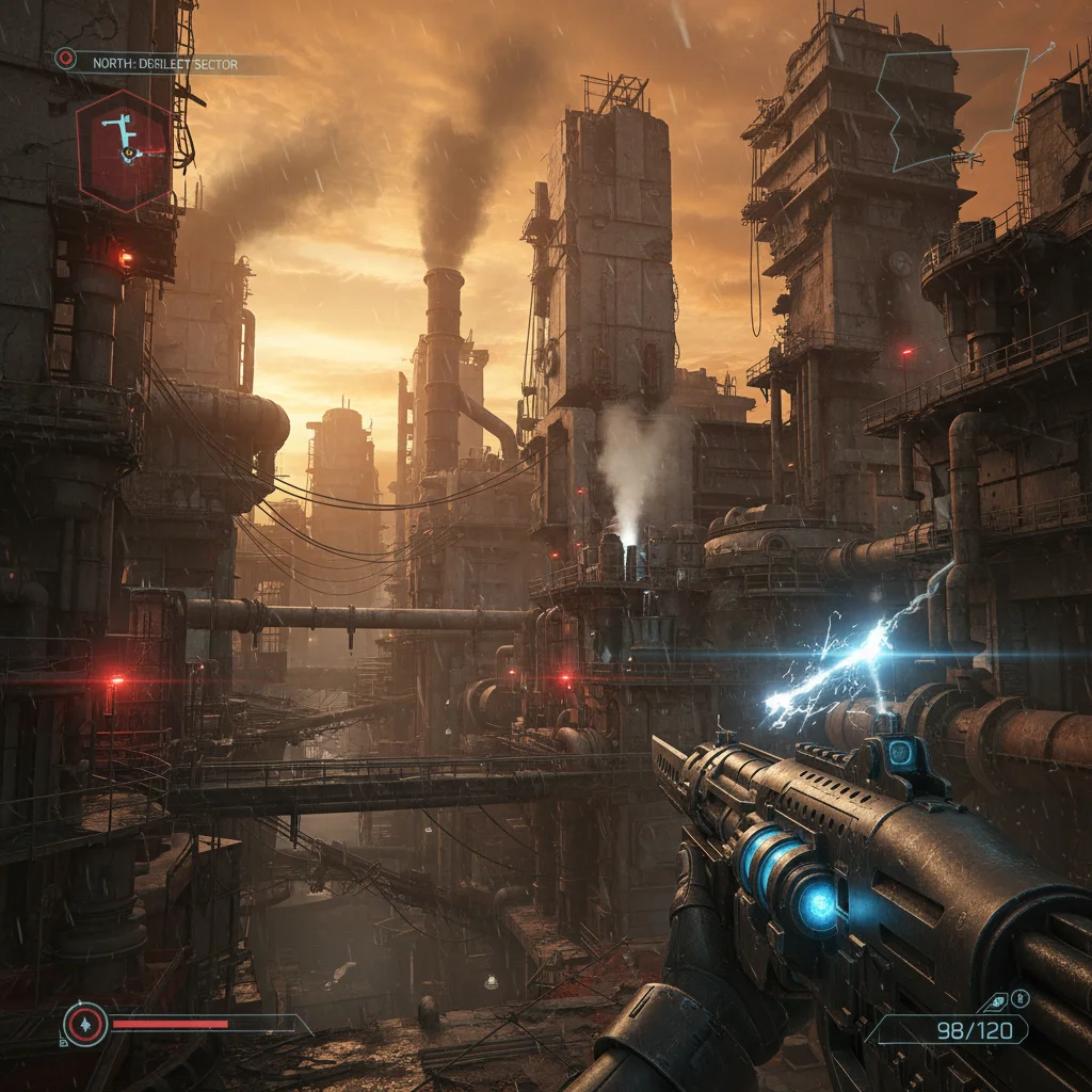 Detailed in-game environment from Cybernetic Uprising, showcasing graphics.