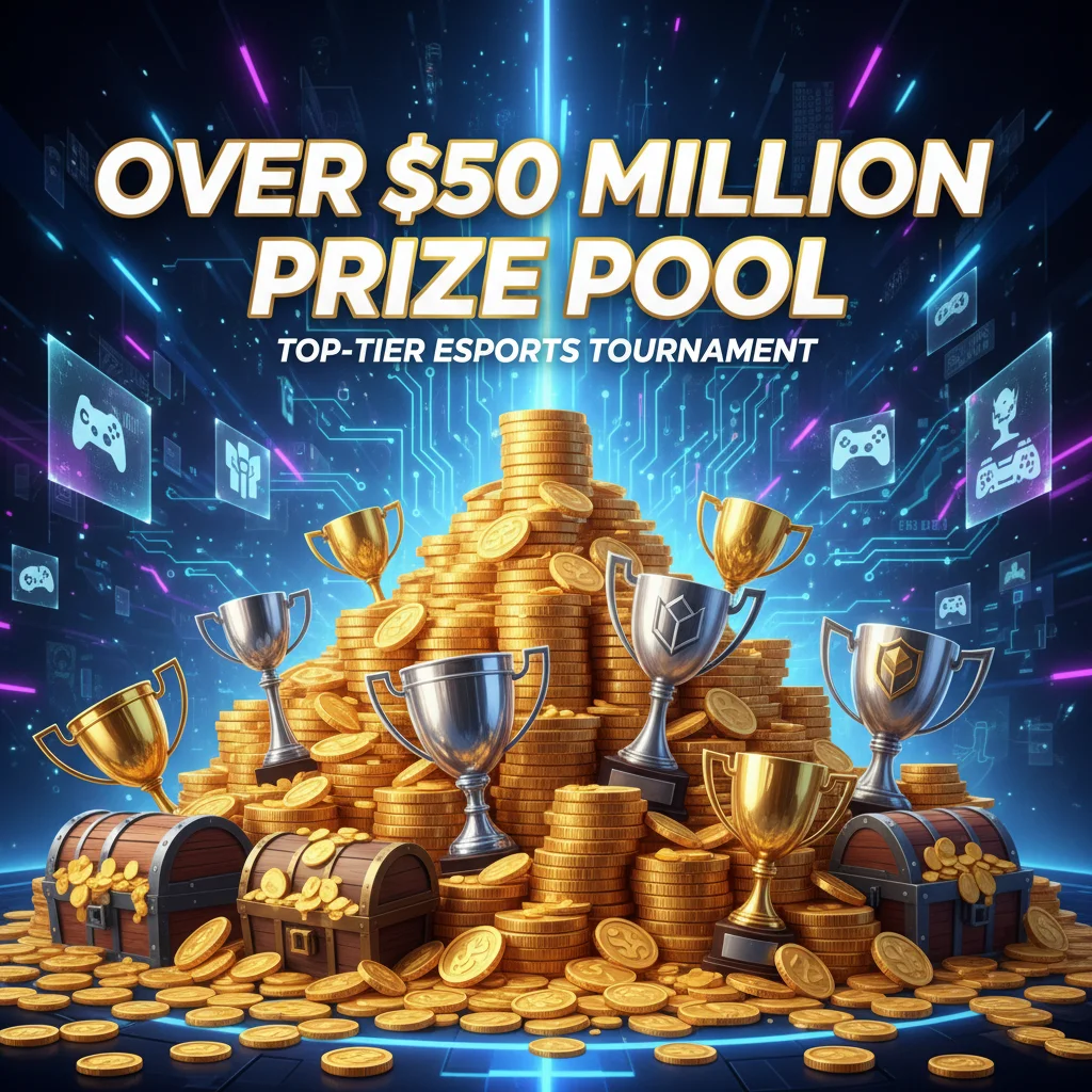 Graphic representation of a large esports prize pool exceeding million