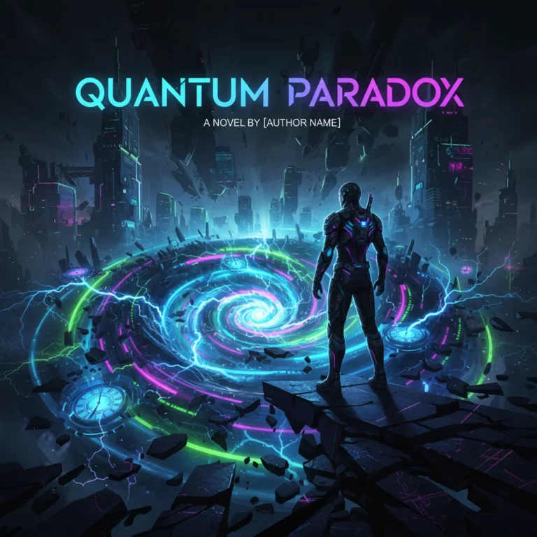 Quantum Paradox game cover art featuring a time-traveling hero amidst a temporal anomaly.