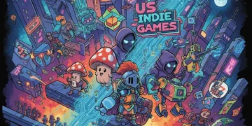 Illustration of diverse indie game characters representing growth in US indie game development.