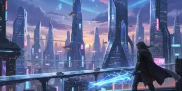 Top 5 Must-Play RPGs Early 2026: In-Depth US Review Futuristic cityscape with hero, glowing sword, and magical elements, representing top RPGs of 2026.