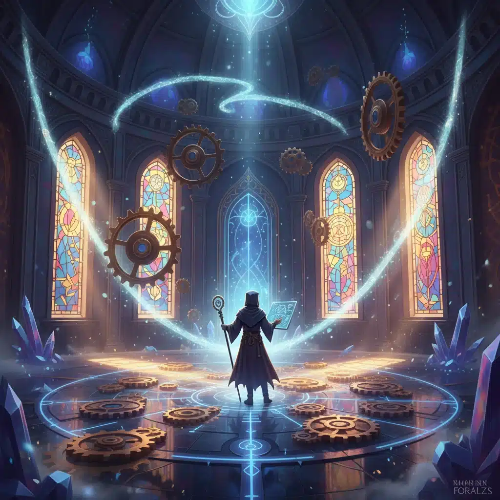 Intricate puzzle-solving in an ethereal setting, showcasing thoughtful game design.