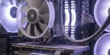 Dusty gaming PC interior highlighting the need for regular cleaning to maintain performance and prevent overheating.