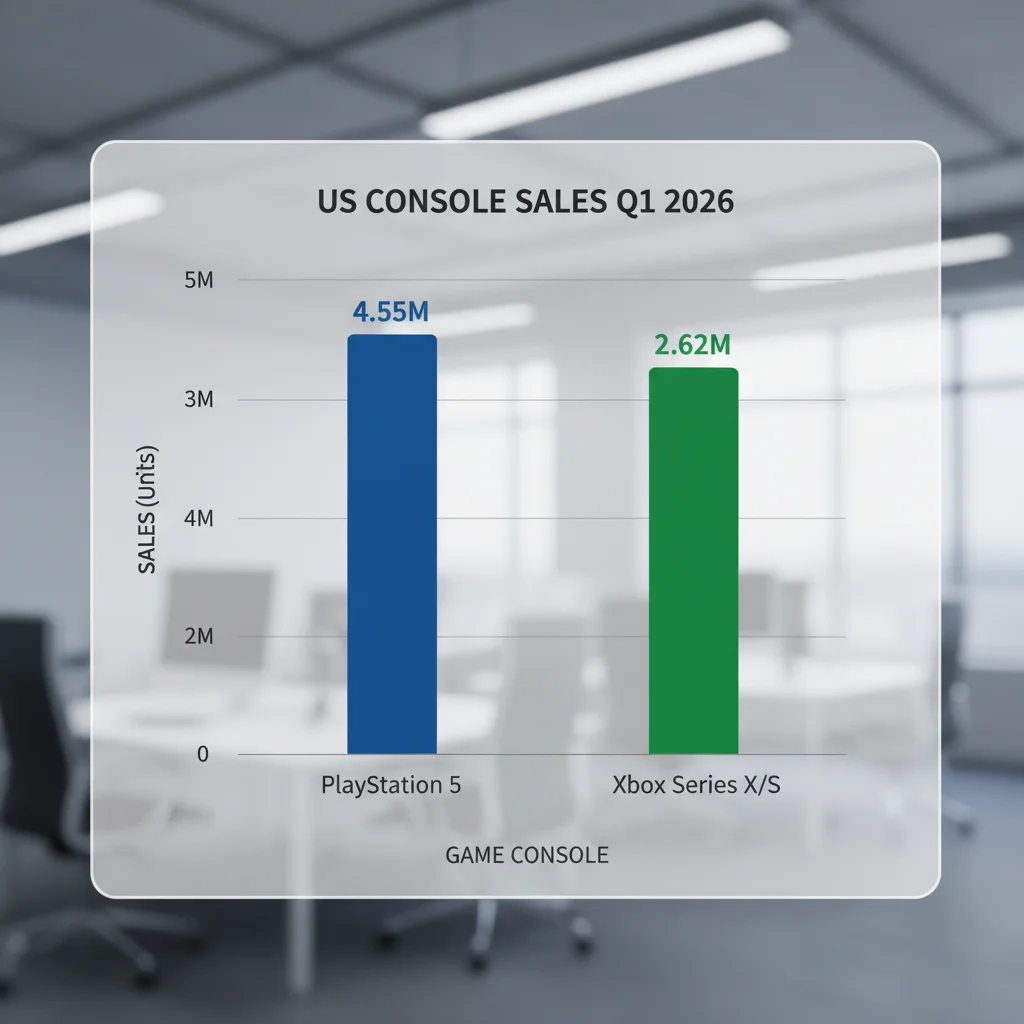 Q1 2026 US sales comparison chart for PlayStation 5 and Xbox Series X/S.