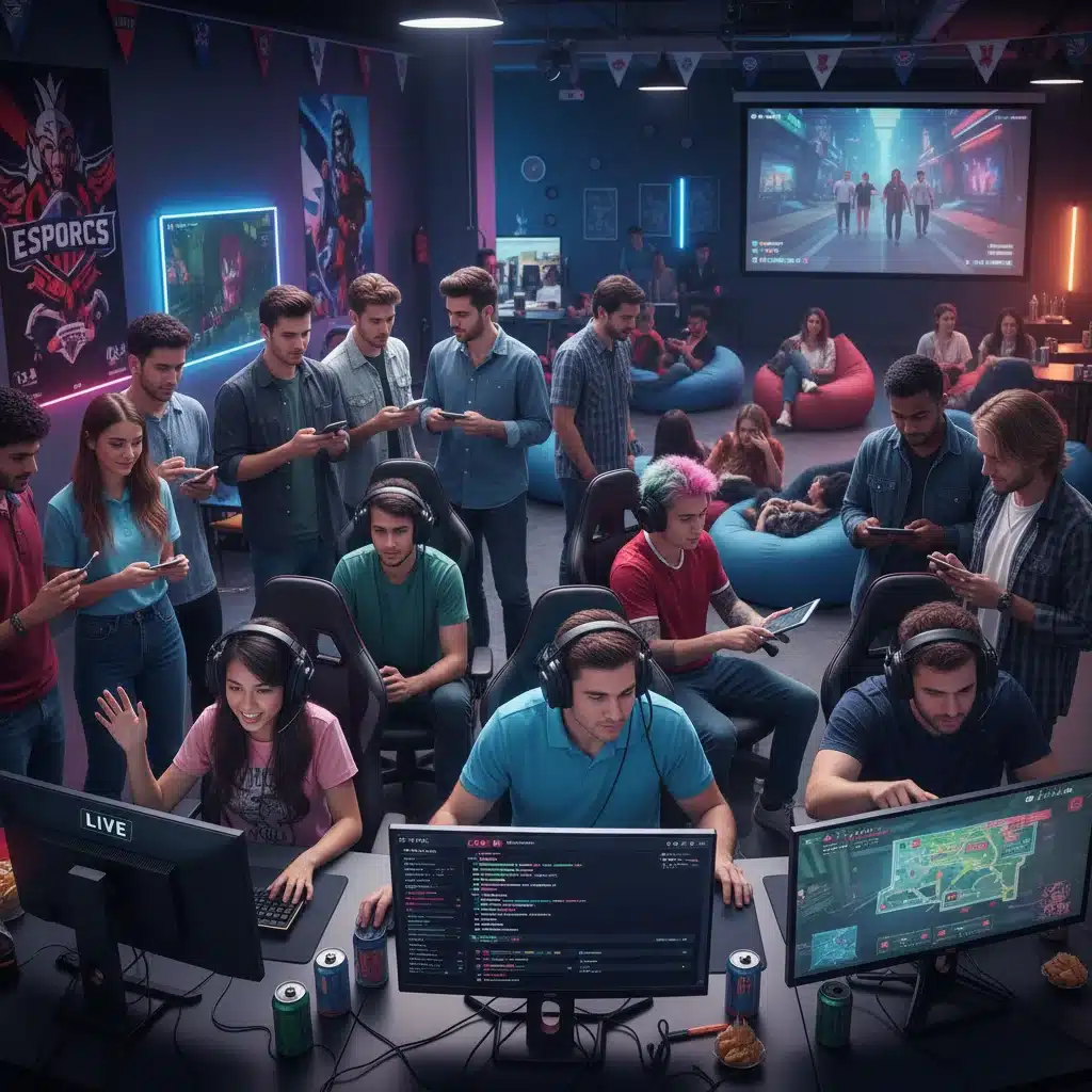 Diverse community engaged in esports activities, highlighting broad appeal and engagement.